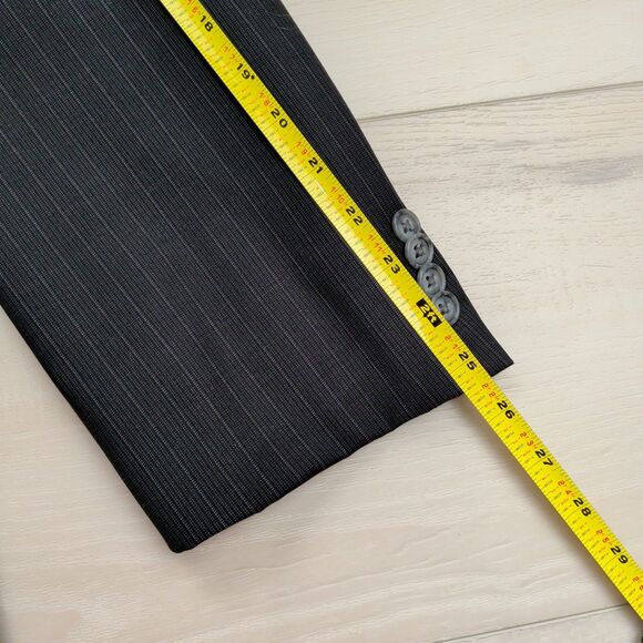 Loro Piana Joseph Abboud Blazer Sport Jacket Mens 44R Super 130's Wool Black - Picture 16 of 16